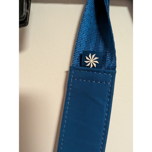 Athleta Women Blue All About Crossbody Bag Crescent Nylon Zip One Size - Picture 6 of 11